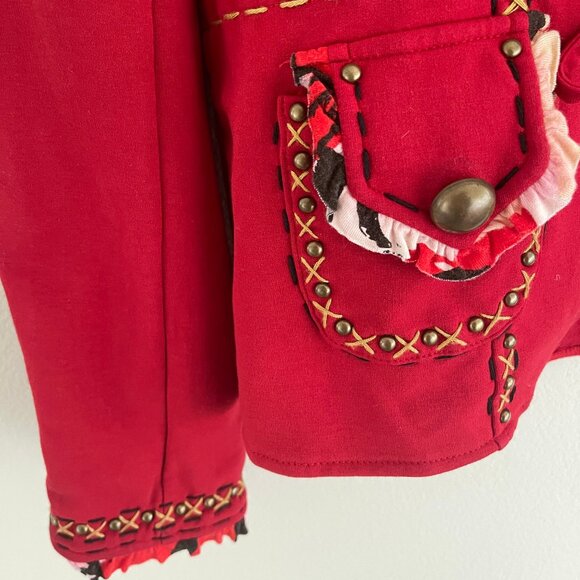DOUBLE D RANCH Red Jacket with Studs, Ruffles, and Stitching: Size MEDIUM; NWOT! - Picture 11 of 11